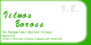 vilmos boross business card